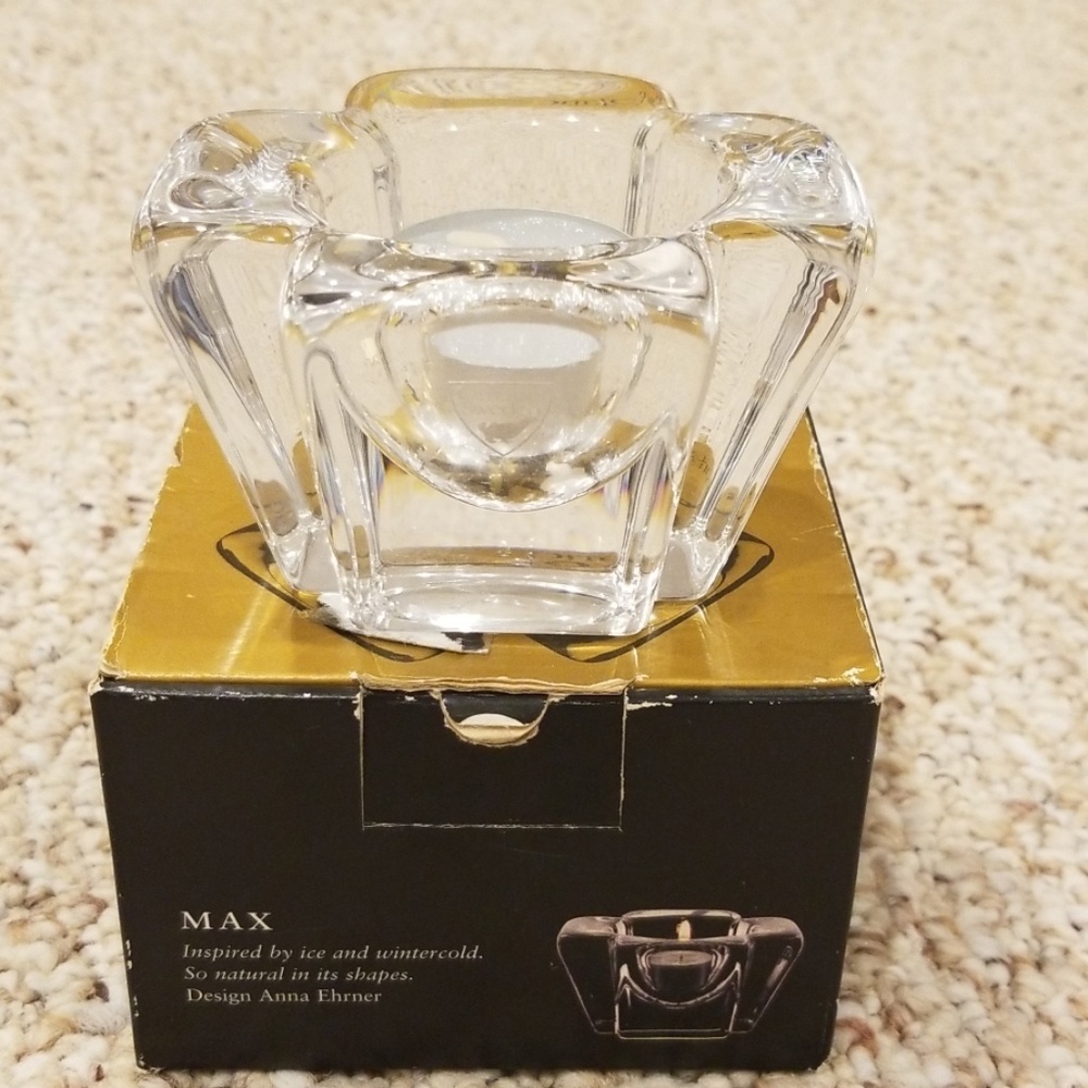 ORREFORS Max Crystal Votive Tealight Candle Holder